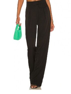 LPA Black High-Waist Wide-Leg Trousers